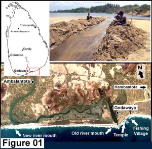 Godawaya: an ancient port city Figure 01 â€“ Map of Sri Lanka, The Walawe River and artificial outlet at old river mouth