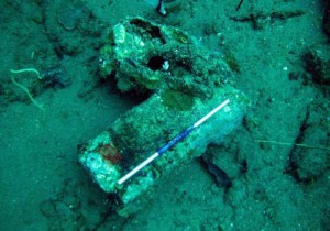 Figure 6. Stone bench/quern lying on the wreck site