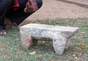 Figure 7. Stone bench/quern retrieved earlier from the wreck site