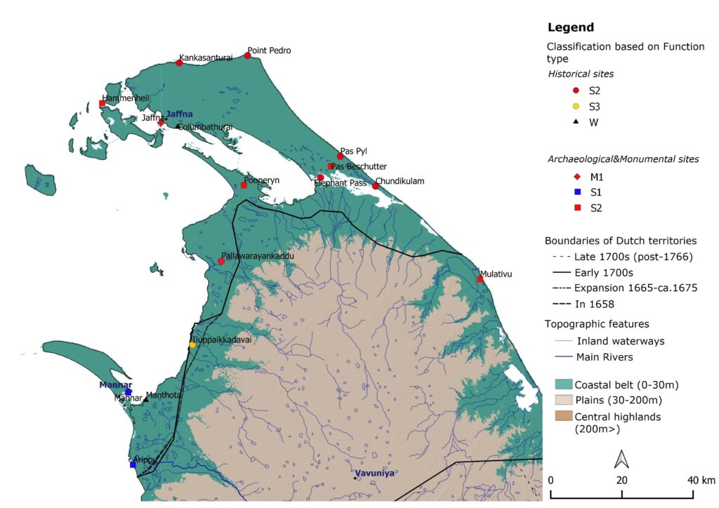 Distribution of all inventoried Dutch fortification sites â€“ North central and Northern Sri Lanka (Mendis, 2020)